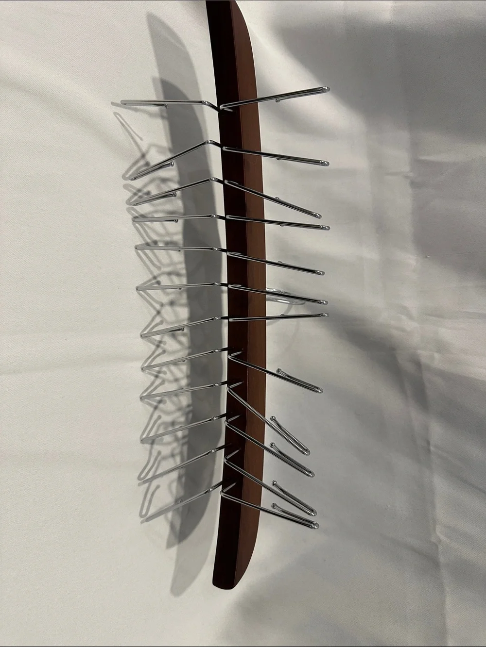 Wood and Chrome Multi-bra or tank Hanger - Brown
